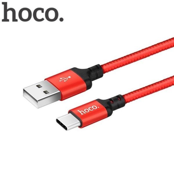 Hoco Premium Times Speed X14 Прочный USB 3.0 на Type-C Кабель данных и заряда 1m черный/красный
