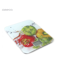 Omega OBSKW Кухонные весы (18,3 x 22,4cm) изготовленные из Закаленного стекла 4mm LCD (макс. 8кг.)