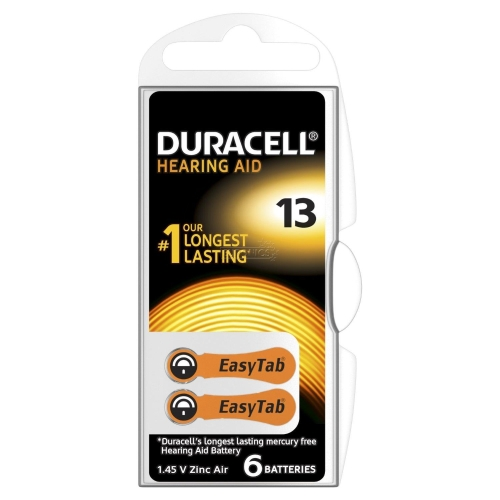 Блистерная упаковка Duracell Hearing 13 (A13) 6 шт.