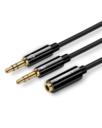 UGREEN AV141 3.5mm Female to 2 male audio cable (black)