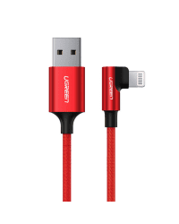 Lightning to USB-A Angled Cable UGREEN US299, 2.4A, 1m (Red)