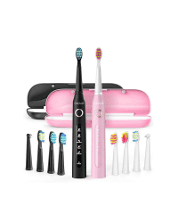 FairyWill Sonic toothbrushes with head set and case FW-507 (Black and pink)