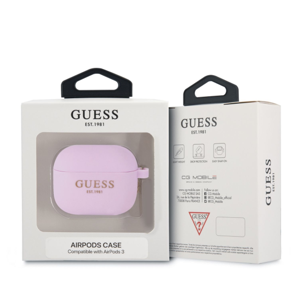 GUA3LSC4EU Guess 4G Charm Силиконовый чехол для наушников Apple Airpods 3 фиолетовый