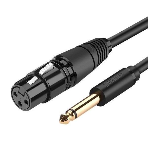 UGREEN AV131 Female XLR cable for jack 6.35 men - 2m (black)