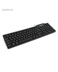 Omega OK05TRU Тонкая ПК USB Клавиатура с ENG / RUS Черный