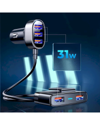 Joyroom JR-CL03 Multi 5 Ports USB Car Charger Black