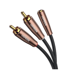 Ugreen audio cable 3,5 mm mini jack (female) - 2RCA (male) 5m brown (AV198 60988)