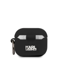 KLACA3SILRSGBK Karl Lagerfeld Rue St Guillaume Силиконовый чехол для наушников Apple Airpods 3 черный