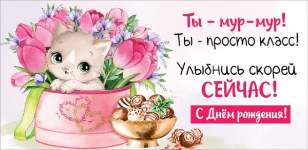 Конверт для денег "С Днем рождения! Ты - мур - мур!"