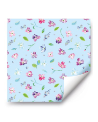 Упаковочная бумага цветы на голубом 2 листа