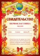 Свидетельство первоклассника