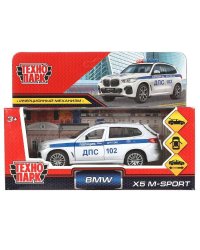 Машина металл BMW X5 M-SPORT ПОЛИЦИЯ 12 см, двери, баг, в кор. Технопарк в кор.2*36шт