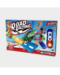 Игрушка пластик ROAD RACING автотрек 4 машинки, 1 петля, кор. Технопарк в кор.2*24шт