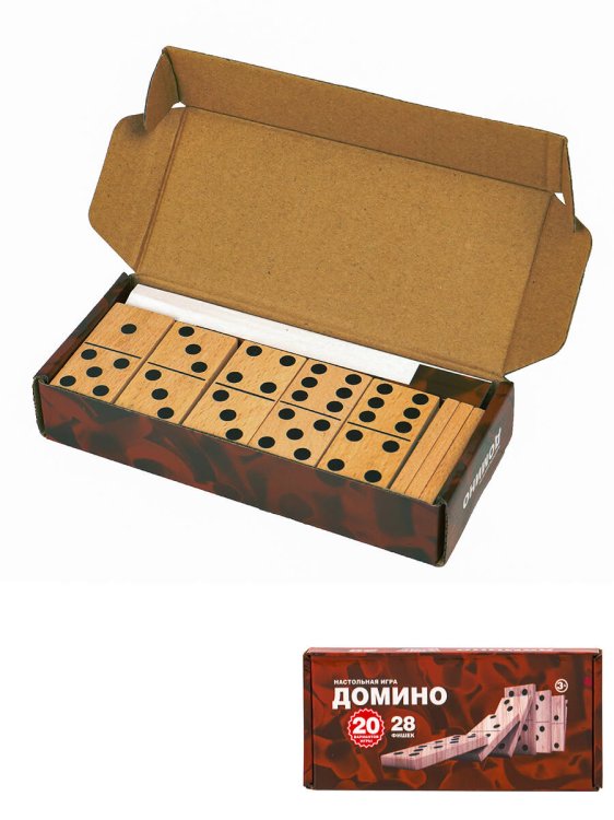 Домино деревянное (19х8.3х4 см) в коробке (Арт. AN02568)