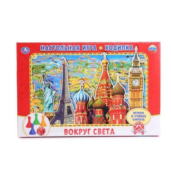 НАСТОЛЬНАЯ ИГРА-ХОДИЛКА "УМКА" ВОКРУГ СВЕТА. В КОР. в кор.20шт