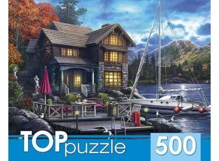 TOPpuzzle. ПАЗЛЫ 500 элементов. ХТП500-5730 НОЧНОЙ ДОМ И ЯХТА