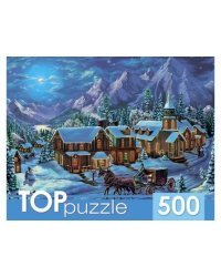 TOPpuzzle. ПАЗЛЫ 500 элементов. ХТП500-6820 Зимняя деревня в горах