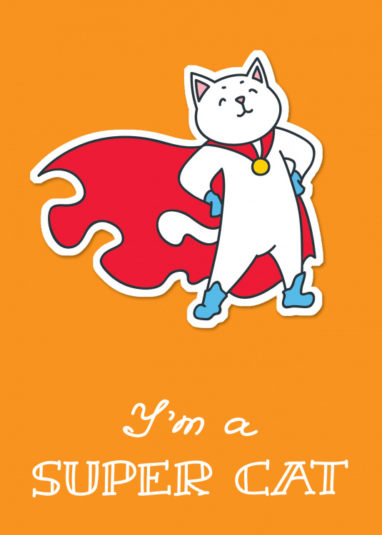 I am a supercat! Тетрадь общая (А5, 48 л., накидки, клетка-стандарт)