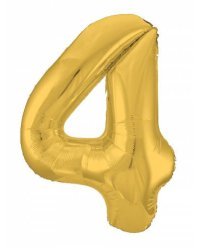 Шар Agura Slim золото цифра 4 (40''/102 см) 754634