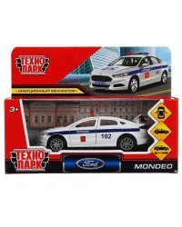 Машина металл "ford mondeo полиция" 12см, откр двери, багаж, инерц.белый в кор Технопарк в кор2*36шт