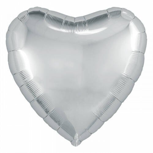 Шар Agura Сердце Серебрянный (19 дюймов, 25 шт в уп) 758021