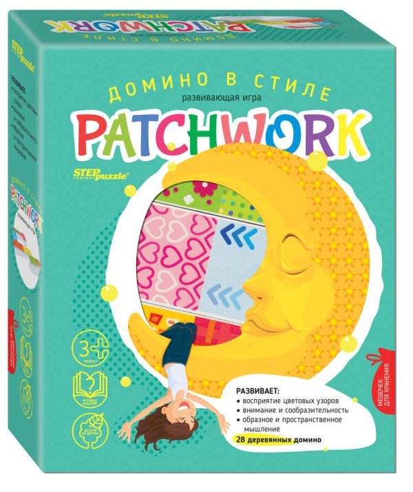 Развивающая игра из дерева "Домино в стиле patchwork"