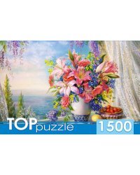 TOPpuzzle. ПАЗЛЫ 1500 элементов. РУКТП1500-1586 Русская коллекция. О.Дандорф. Букет с гладиолусами