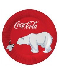 Coca-Cola. Набор бумажных тарелок Мишки