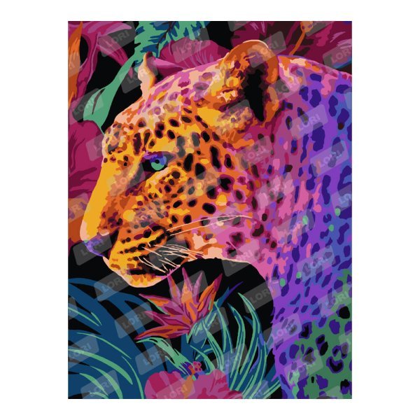 Кпн-077 Картина по номерам "Стильный леопард"
