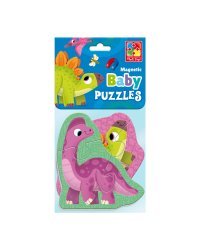 Мягкие магнитные Baby puzzle "Динозаврики" 2 картинки, 7 эл.