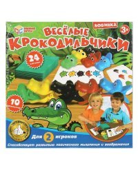 Настольная игра веселые крокодильчики, кор.21*21*4,6см ИГРАЕМ ВМЕСТЕ в кор.2*72шт