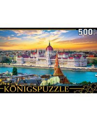 Konigspuzzle. ПАЗЛЫ 500 элементов. ВЕНГРИЯ. ЗАКАТ В БУДАПЕШТЕ