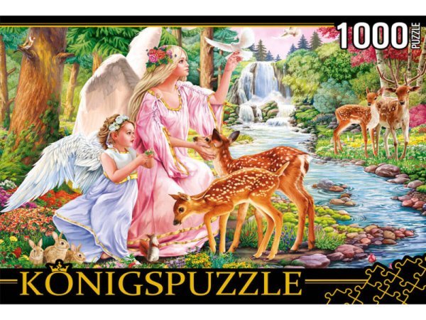 26. Konigspuzzle. ПАЗЛЫ 1000 элементов. ФK1000-6633 АНГЕЛЫ С ОЛЕНЯТАМИ