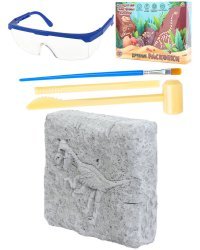 Набор археолога "Велоцираптор"(камень,4 инструмента,книжка,очки,маска, в коробке) (Арт. И-5868)