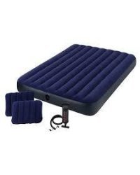 Матрас надувной CLASSIC DOWNY AIRBED 152x203x25 см (ручной насос+2 подушки) INTEX. Арт. 64765