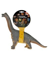 Игрушка пластизоль динозавр брахиозавр 31*9*26 см, хэнтэг, звук ИГРАЕМ ВМЕСТЕ в кор.2*36шт