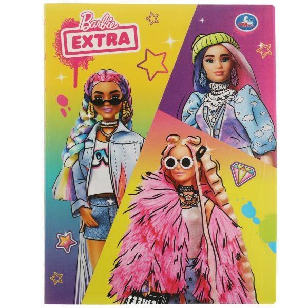 Папка БАРБИ с 20 вкладышами, barbie extra Умка в кор.4*24шт