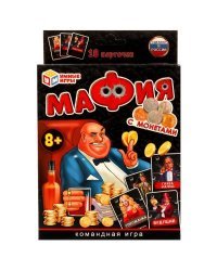 МАФИЯ с монетами. Настольные игры в карточках. 138х170х40мм. Умные игры в кор.50шт