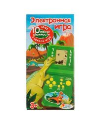 Электронная логическая игра динозавр, кор.12,5*6,5*2,5см ИГРАЕМ ВМЕСТЕ в кор.2*144шт