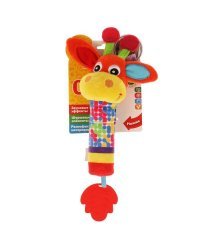 Текстильная игрушка погремушка пищалка жираф Умка в кор.250шт