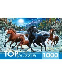 TOPpuzzle. ПАЗЛЫ 1000 элементов. ФТП1000-9851 Зимние лошади