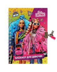 Блокнот Барби с замочком, а5, 50л, barbie extra Умка в кор.100шт