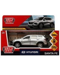 Машина металл HYUNDAI SANTAFE длин 12 см, двер, багаж, инер, серебрист, кор. Технопарк в кор.2*36шт