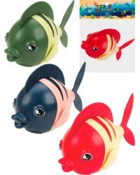Заводная игрушка для купания."Рыбка"(3 цвета микс,в пакете)(12х5х18,5 см) ( Арт. 2149667)