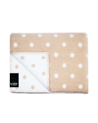 La bebe™ Lamb wool Art.76387 Beige dots Детское шерстяное одеяло/плед из шерсти (New Zealand wool), 70х100 см