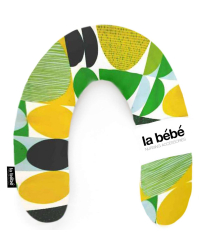 La Bebe™ Rich Cotton Nursing Maternity Pillow Art.49550 Green&amp;yellow circles Подковка для сна, кормления малыша, 34x104 cm