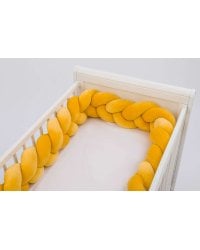 La bebe™ Velvet Border (160) Art.506845 Yellow Плетёный бортик-охранка (косичка) для кроватки 160cм