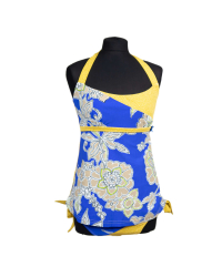 La bébé™ Boutique Art.38048 Summer Swimsuit Blue with yellow Купальник для беременных синий с желтым ( 38 )
