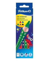 6 цветных карандашей Pelikan Silverine жире