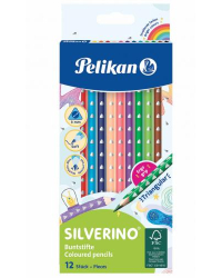 12 цветных карандашей Pelikan Silverine